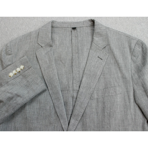 J Crew Blazer Mens 44R Gray Cotton Blend Somelos Ludlow Stretch Unstructured - Picture 1 of 11